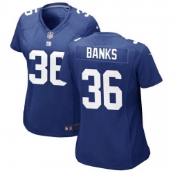 Women New York Giants 36 Deonte Banks Royal Limited Stitched NFL Jersey