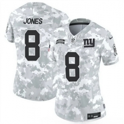 Women New York Giants 8 Daniel Jones 2024 F U S E Arctic Camo Salute To Service Limited Stitched Football Jersey