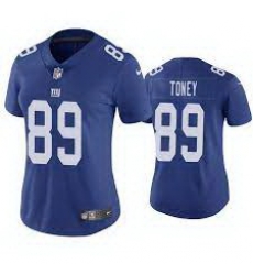 Women Nike New York Giants 89 Kadarius Toney Blue Vapor Untouchable Limited Jersey