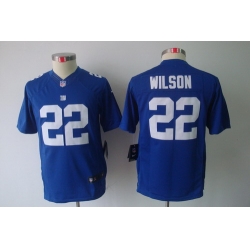 Youth Nike New York Giants 22 Wilson Blue Limited Jerseys