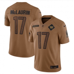Men Washington Commanders 17 Terry McLaurin 2023 Brown Salute To Service Limited Stitched Football Jersey