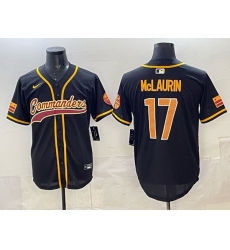 Men Washington Commanders 17 Terry McLaurin Black Limited Stitched Baseball Jersey Men Washington Commanders 17 Terry McLaurin Black Limited Stitched Baseball Jersey