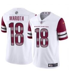 Men Washington Commanders 18 Marcus Mariota White 2024 Vapor Limited Stitched Football Jersey