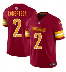 Men Washington Commanders  2 Amik Robertson Burgundy F U S E  Vapor Limited Stitched Football Jersey