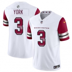 Men Washington Commanders 3 Cade York White 2024 F U S E Vapor Limited Stitched Football Jersey