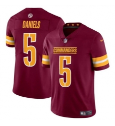 Men Washington Commanders 5 Jayden Daniels Burgundy 2024 Draft Vapor Limited Stitched Football Jersey