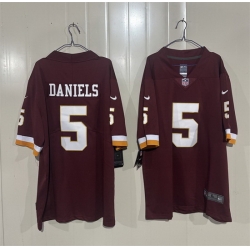 Men Washington Commanders  5 Jayden Daniels Burgundy 2026 Vapor Limited Stitched Football Jersey