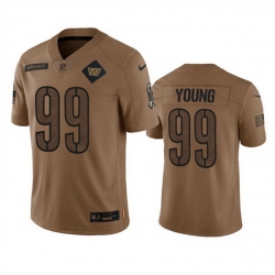 Men Washington Commanders 99 Chase Young 2023 Brown Salute To Service Limited Stitched Football Jersey