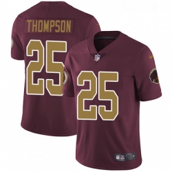 Mens Nike Washington Redskins 25 Chris Thompson Burgundy RedGold Number Alternate 80TH Anniversary Vapor Untouchable Limited Player NFL Jersey