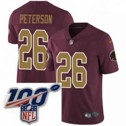 Mens Nike Washington Redskins 26 Adrian Peterson Burgundy Red Gold Number Alternate 80TH Anniversary Vapor Untouchable Limited Stitched 100th anniversary N