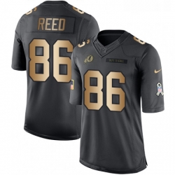 Mens Nike Washington Redskins 86 Jordan Reed Limited BlackGold Salute to Service NFL Jersey