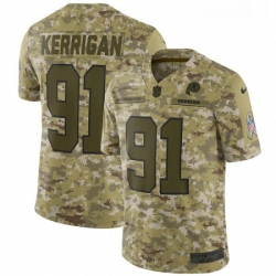 Mens Nike Washington Redskins 91 Ryan Kerrigan Burgundy Limited Camo 2018 Salute to Service NFL Jersey