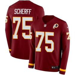 Nike Redskins #75 Brandon Scherff Burgundy Red Team Color Men Stitched NFL Limited Therma Long Sleeve Jersey