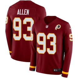 Nike Redskins #93 Jonathan Allen Burgundy Red Team Color Men Stitched NFL Limited Therma Long Sleeve Jersey