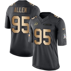 Nike Redskins #95 Jonathan Allen Black Mens Stitched NFL Limited Gold Salute To Service Jersey