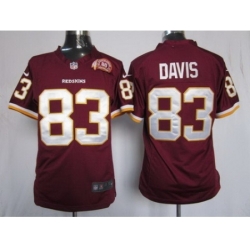 Nike Washington Redskins 83 Fred Davis Red Elite 80th Patch NFL Jersey