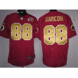 Nike Washington Redskins 88 Pierre Garcon Red Elite 80TH Patch Gold Nukber NFL Jersey