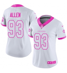 Nike Redskins #93 Jonathan Allen White Pink Womens Stitched NFL Limited Rush Fashion Jersey