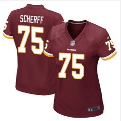 Women NEW Washington Redskins #75 Brandon Scherff Burgundy Red Team Color Stitched NFL Elite Jersey