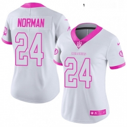 Womens Nike Washington Redskins 24 Josh Norman Limited WhitePink Rush Fashion NFL Jersey