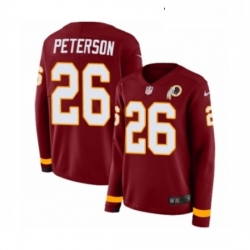 Womens Nike Washington Redskins 26 Adrian Peterson Limited Burgundy Therma Long Sleeve NFL Jersey