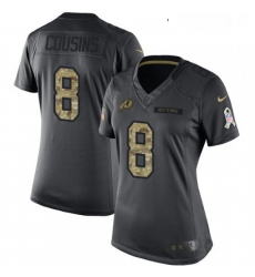 Womens Nike Washington Redskins 8 Kirk Cousins Limited Black 2016 Salute to Service NFL Jersey