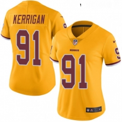 Womens Nike Washington Redskins 91 Ryan Kerrigan Limited Gold Rush Vapor Untouchable NFL Jersey