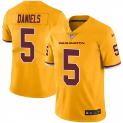 Youth Washington Commanders 5 Jayden Daniels Burgundy Rush Stitched Football Jersey