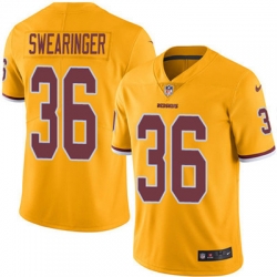 Youth Nike Redskins #36 D J Swearinger Gold Stitched NFL Limited Rush Jersey