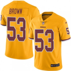 Youth Nike Redskins #53 Zach Brown Gold Stitched NFL Limited Rush Jersey