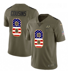 Youth Nike Washington Redskins 8 Kirk Cousins Limited OliveUSA Flag 2017 Salute to Service NFL Jersey