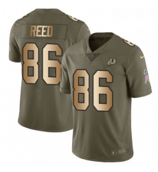 Youth Nike Washington Redskins 86 Jordan Reed Limited OliveGold 2017 Salute to Service NFL Jersey