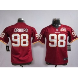 Youth Nike Washington Redskins 98# Brian Orakpo Red 80th Jerseys