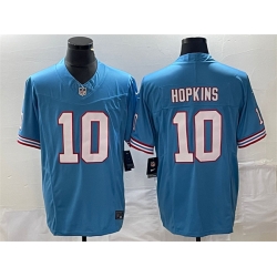 Men Tennessee Titans 10 DeAndre Hopkins Light Blue 2023 F U S E  Vapor Limited Throwback Stitched Football Jersey