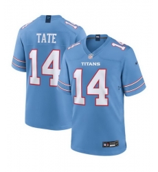 Men Tennessee Titans 14 Carnell Tate Blue Vapor Limited Stitched jersey