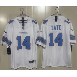 Men Tennessee Titans  14 Carnell Tate White 2026 Vapor Limited Stitched Football Jersey