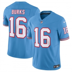 Men Tennessee Titans 16 Treylon Burks Light Blue 2023 F U S E  Vapor Limited Throwback Stitched Football Jersey