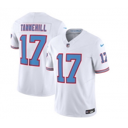 Men Tennessee Titans 17 Ryan Tannehill White 2023 F U S E  Vapor Limited Throwback Stitched Football Jersey