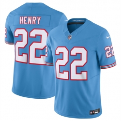 Men Tennessee Titans 22 Derrick Henry Light Blue 2023 F U S E  Vapor Limited Throwback Stitched Football Jersey