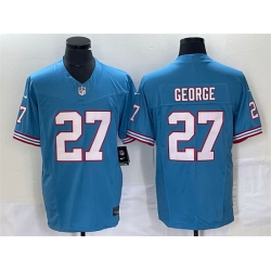 Men Tennessee Titans 27 Eddie George Light Blue 2023 F U S E  Vapor Limited Throwback Stitched Football Jersey