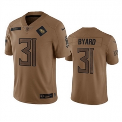 Men Tennessee Titans 31 Kevin Byard 2023 Brown Salute To Service Stitched Football Jersey