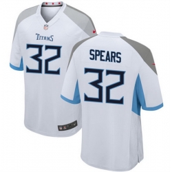 Men Tennessee Titans 32 Tyjae Spears White Stitched Game Football Jersey