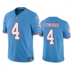Men Tennessee Titans 4 Ryan Stonehouse Light Blue 2023 F U S E  Vapor Limited Throwback Stitched Football Jersey