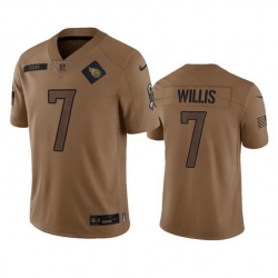 Men Tennessee Titans 7 Malik Willis 2023 Brown Salute To Service Stitched Football Jersey