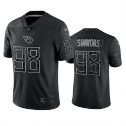 Men Tennessee Titans 98 Jeffery Simmons Black Reflective Limited Stitched Football Jersey