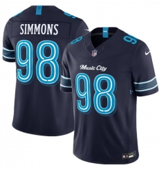 Men Tennessee Titans  98 Jeffery Simmons Navy 2026 F U S E   Music City  Rivalries Collection Limited Stitched Football Jersey