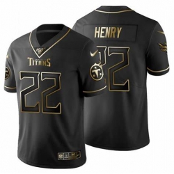 Mens Nike Tennessee Titans 22 Derrick Henry Black Gold Limited Player NFL Jersey