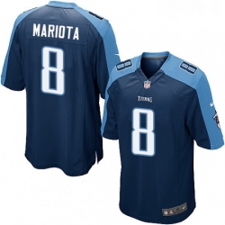 Mens Nike Tennessee Titans 8 Marcus Mariota Game Navy Blue Alternate NFL Jersey