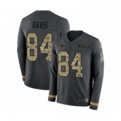 Mens Nike Tennessee Titans 84 Corey Davis Limited Black Salute to Service Therma Long Sleeve NFL Jersey