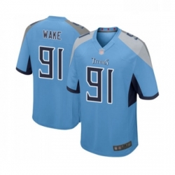 Mens Tennessee Titans 91 Cameron Wake Game Light Blue Alternate Football Jersey